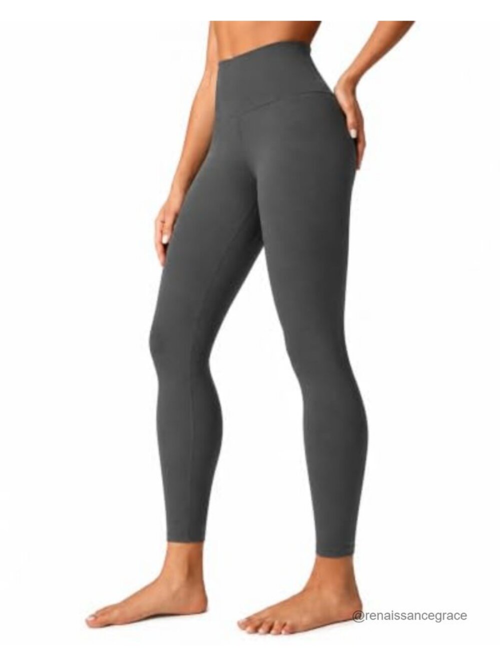 High Waisted Stretchy Yoga Leggings 25" Inseam 7/8 Length